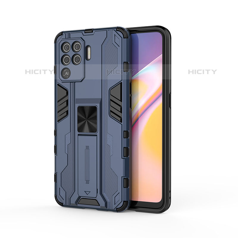 Funda Bumper Silicona y Plastico Mate Carcasa con Magnetico Soporte para Oppo F19 Pro