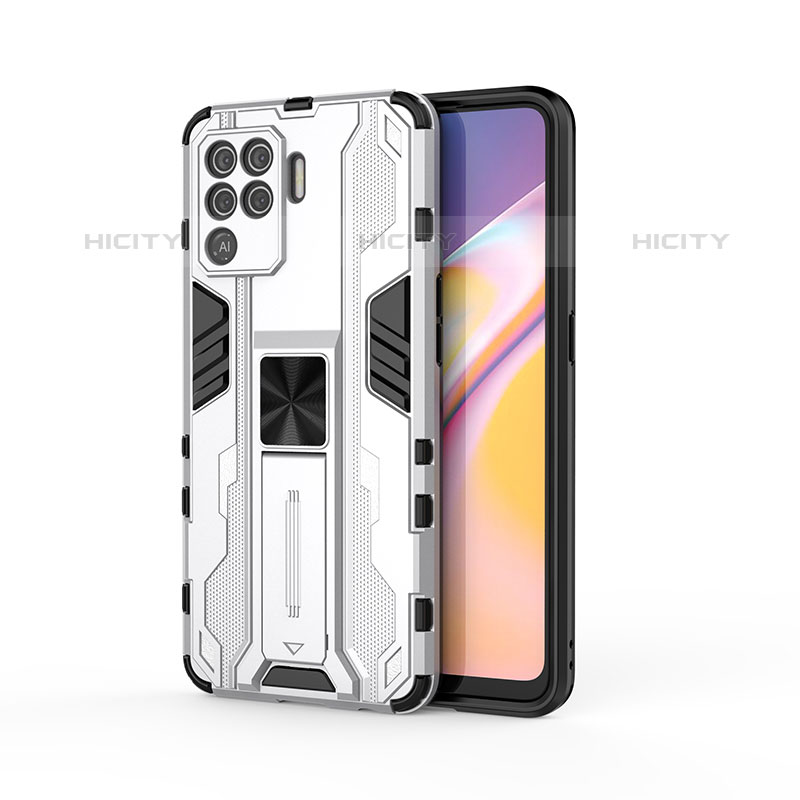 Funda Bumper Silicona y Plastico Mate Carcasa con Magnetico Soporte para Oppo F19 Pro