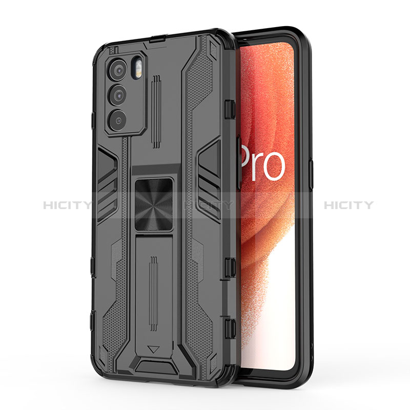 Funda Bumper Silicona y Plastico Mate Carcasa con Magnetico Soporte para Oppo K9 Pro 5G