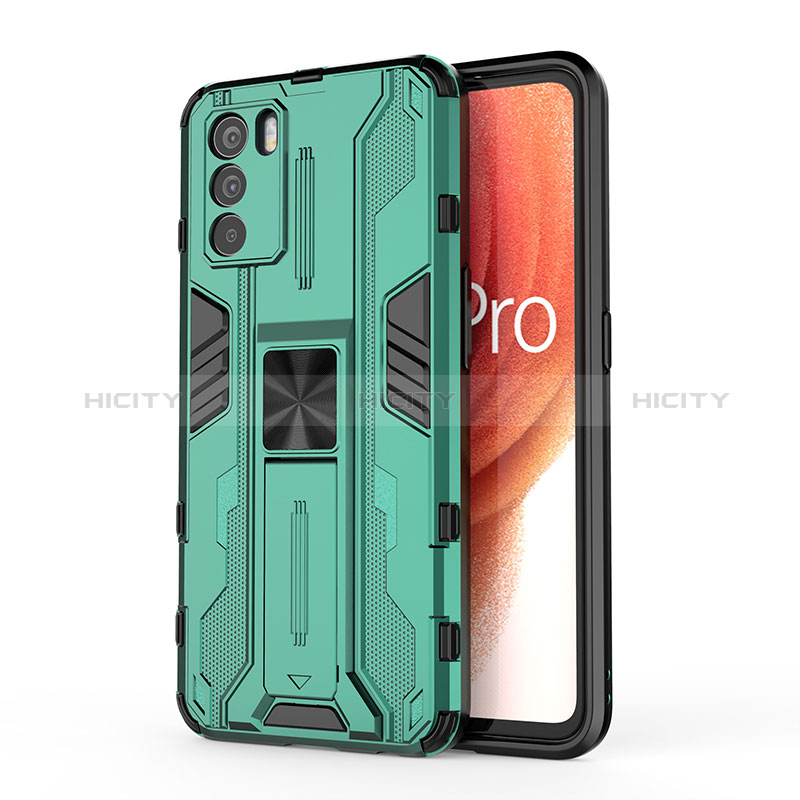 Funda Bumper Silicona y Plastico Mate Carcasa con Magnetico Soporte para Oppo K9 Pro 5G