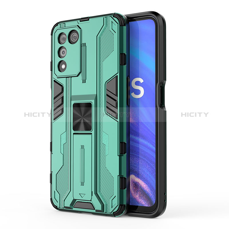 Funda Bumper Silicona y Plastico Mate Carcasa con Magnetico Soporte para Oppo K9S 5G