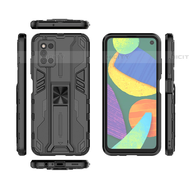 Funda Bumper Silicona y Plastico Mate Carcasa con Magnetico Soporte para Samsung Galaxy F52 5G