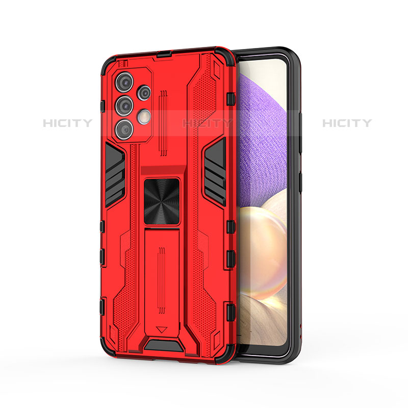 Funda Bumper Silicona y Plastico Mate Carcasa con Magnetico Soporte para Samsung Galaxy M32 5G