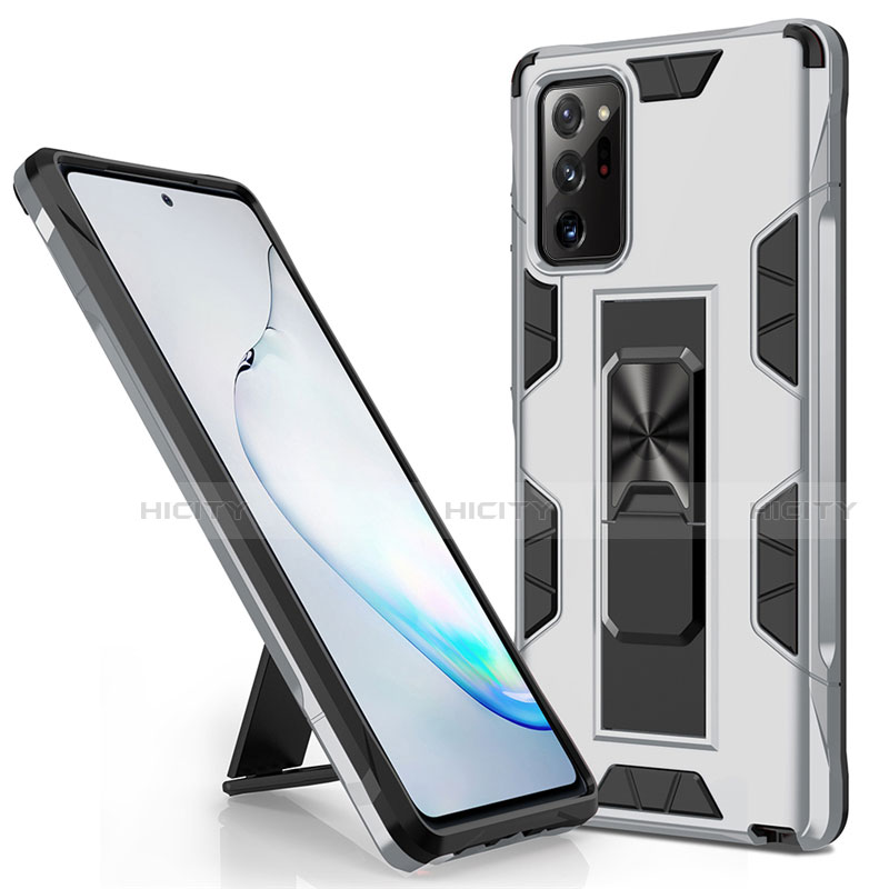Funda Bumper Silicona y Plastico Mate Carcasa con Magnetico Soporte para Samsung Galaxy Note 20 Ultra 5G
