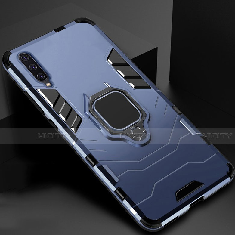 Funda Bumper Silicona y Plastico Mate Carcasa con Magnetico Soporte para Xiaomi CC9e Azul