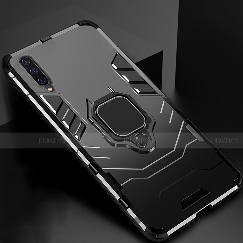 Funda Bumper Silicona y Plastico Mate Carcasa con Magnetico Soporte para Xiaomi CC9e Negro