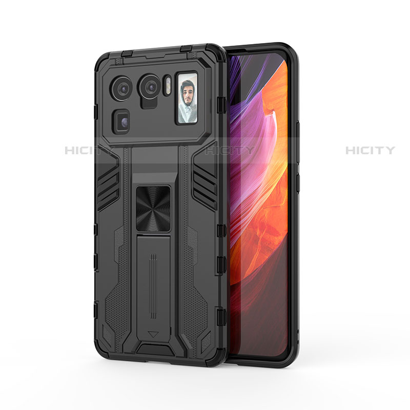 Funda Bumper Silicona y Plastico Mate Carcasa con Magnetico Soporte para Xiaomi Mi 11 Ultra 5G