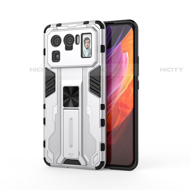 Funda Bumper Silicona y Plastico Mate Carcasa con Magnetico Soporte para Xiaomi Mi 11 Ultra 5G