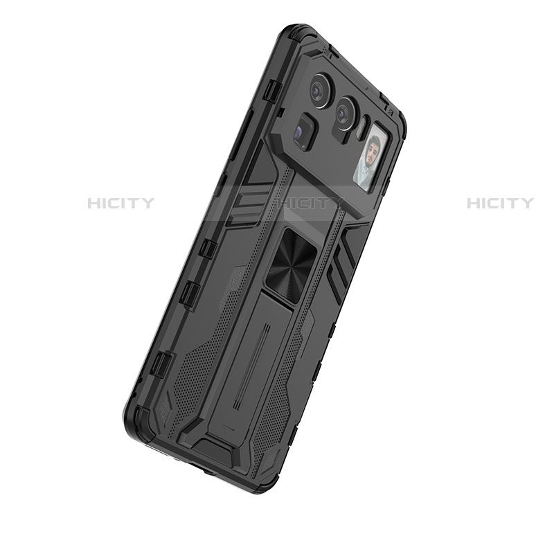 Funda Bumper Silicona y Plastico Mate Carcasa con Magnetico Soporte para Xiaomi Mi 11 Ultra 5G