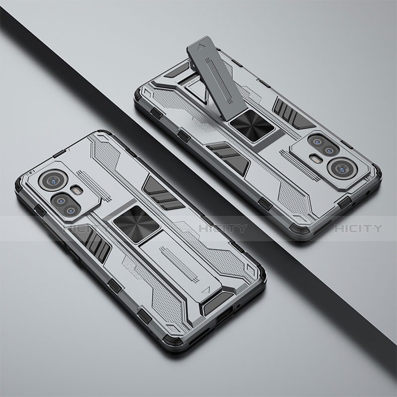 Funda Bumper Silicona y Plastico Mate Carcasa con Magnetico Soporte para Xiaomi Mi 12 5G