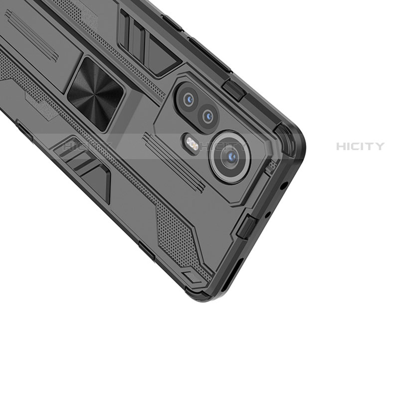 Funda Bumper Silicona y Plastico Mate Carcasa con Magnetico Soporte para Xiaomi Mi 12X 5G