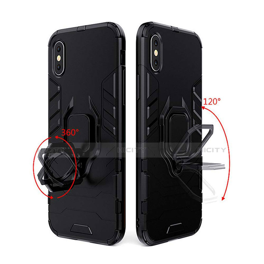 Funda Bumper Silicona y Plastico Mate Carcasa con Magnetico Soporte para Xiaomi Mi 8 Pro Global Version