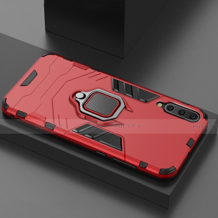 Funda Bumper Silicona y Plastico Mate Carcasa con Magnetico Soporte para Xiaomi Mi 9 Pro 5G Rojo