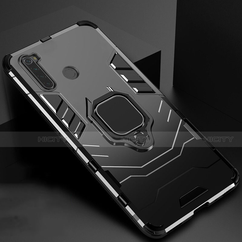 Funda Bumper Silicona y Plastico Mate Carcasa con Magnetico Soporte para Xiaomi Redmi Note 8 (2021)