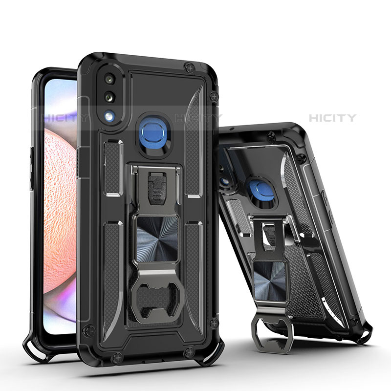 Funda Bumper Silicona y Plastico Mate Carcasa con Magnetico Soporte Q01W para Samsung Galaxy M01s