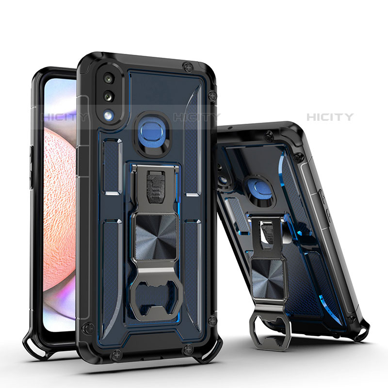 Funda Bumper Silicona y Plastico Mate Carcasa con Magnetico Soporte Q01W para Samsung Galaxy M01s