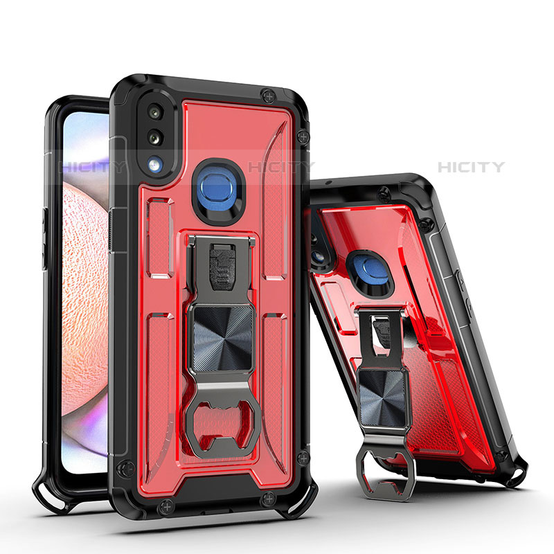 Funda Bumper Silicona y Plastico Mate Carcasa con Magnetico Soporte Q01W para Samsung Galaxy M01s