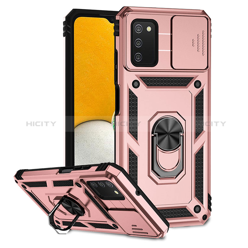 Funda Bumper Silicona y Plastico Mate Carcasa con Magnetico Soporte Q02W para Samsung Galaxy A02s