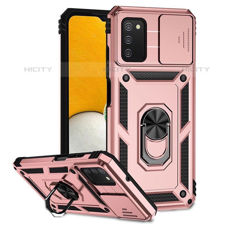 Funda Bumper Silicona y Plastico Mate Carcasa con Magnetico Soporte Q02W para Samsung Galaxy M02s