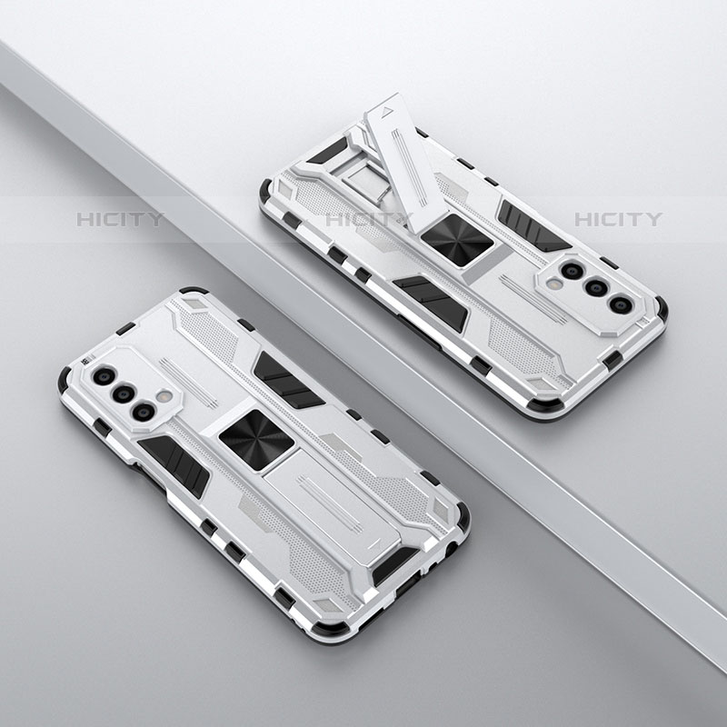 Funda Bumper Silicona y Plastico Mate Carcasa con Magnetico Soporte T01 para OnePlus Nord N200 5G