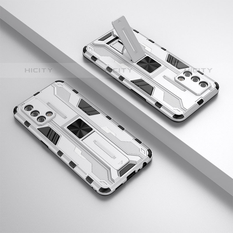 Funda Bumper Silicona y Plastico Mate Carcasa con Magnetico Soporte T01 para Oppo Reno6 Lite