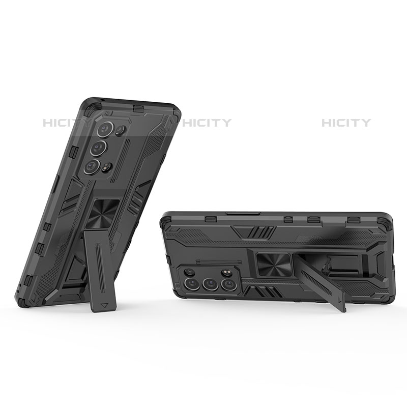 Funda Bumper Silicona y Plastico Mate Carcasa con Magnetico Soporte T01 para Oppo Reno6 Pro 5G