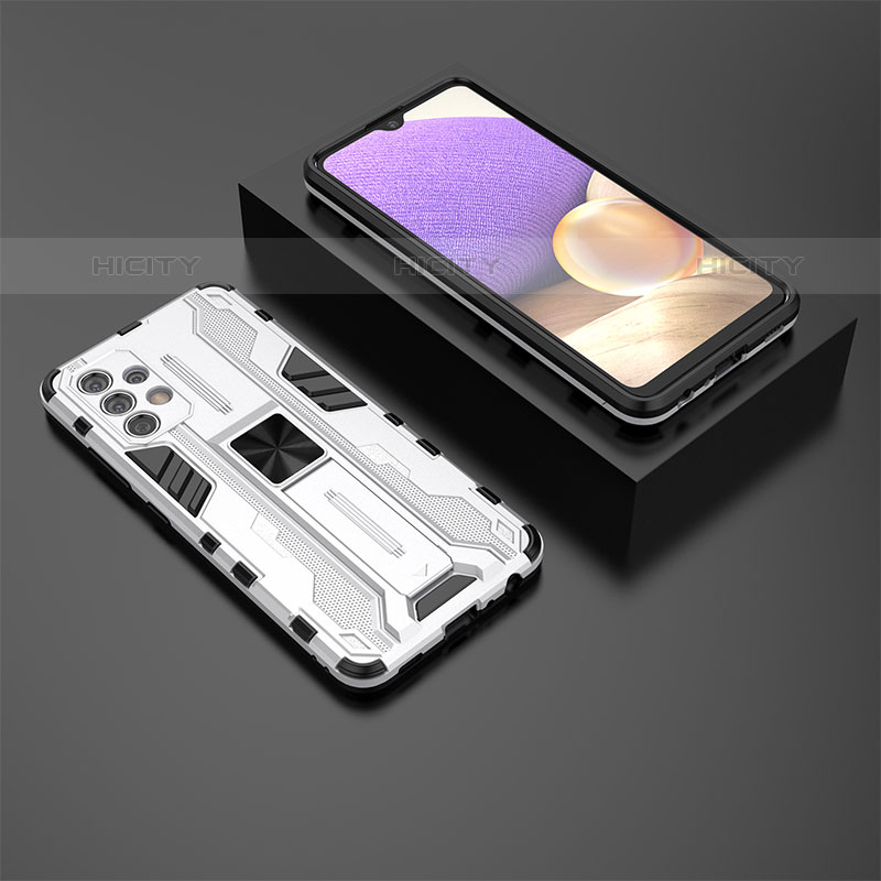 Funda Bumper Silicona y Plastico Mate Carcasa con Magnetico Soporte T01 para Samsung Galaxy M32 5G