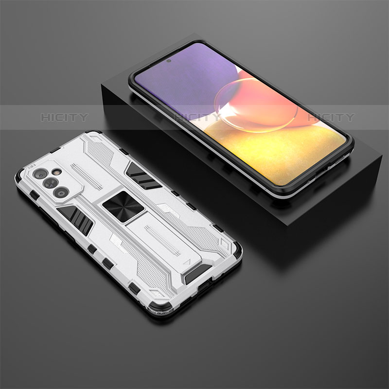 Funda Bumper Silicona y Plastico Mate Carcasa con Magnetico Soporte T01 para Samsung Galaxy Quantum2 5G