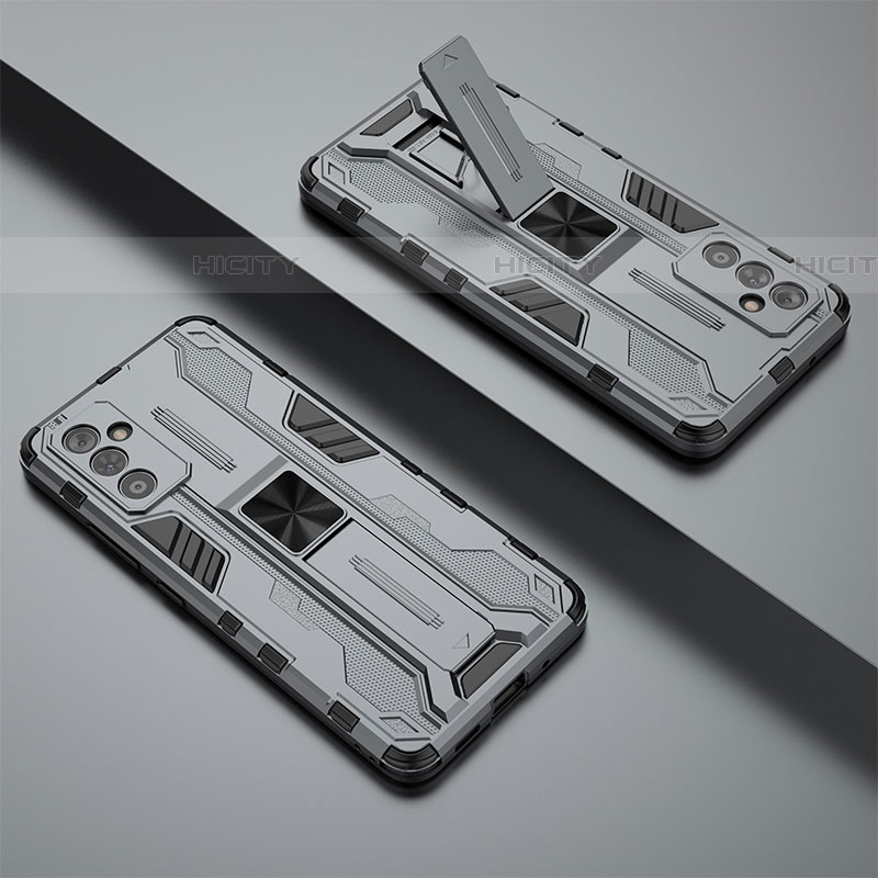 Funda Bumper Silicona y Plastico Mate Carcasa con Magnetico Soporte T02 para Samsung Galaxy A25 5G