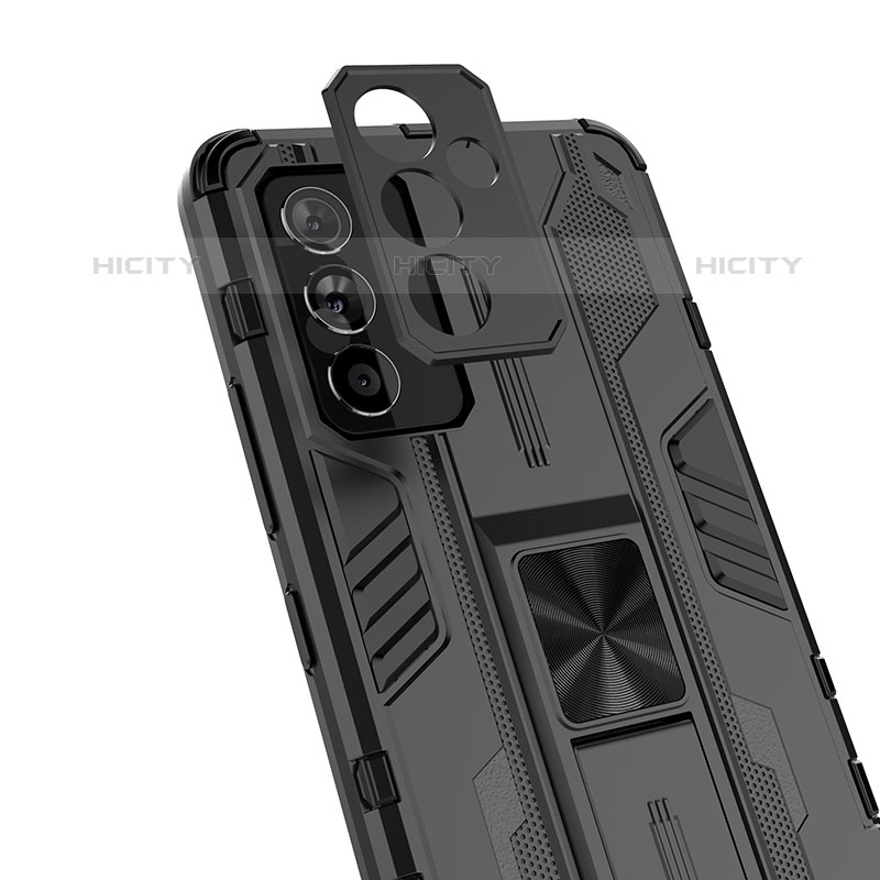 Funda Bumper Silicona y Plastico Mate Carcasa con Magnetico Soporte T02 para Samsung Galaxy Quantum2 5G