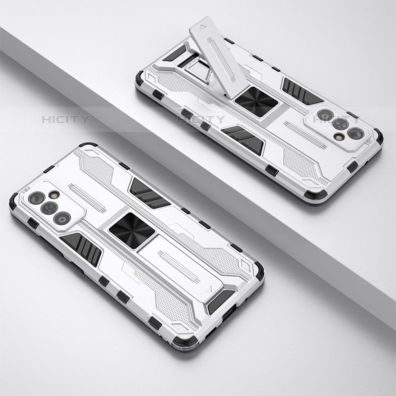 Funda Bumper Silicona y Plastico Mate Carcasa con Magnetico Soporte T02 para Samsung Galaxy Quantum2 5G