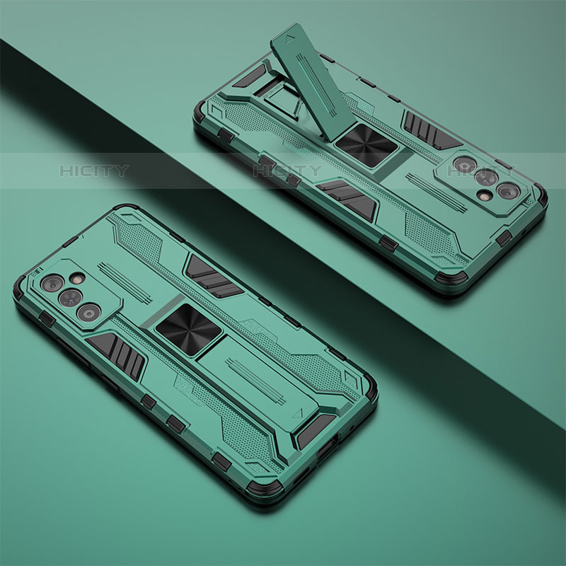 Funda Bumper Silicona y Plastico Mate Carcasa con Magnetico Soporte T02 para Samsung Galaxy Quantum2 5G