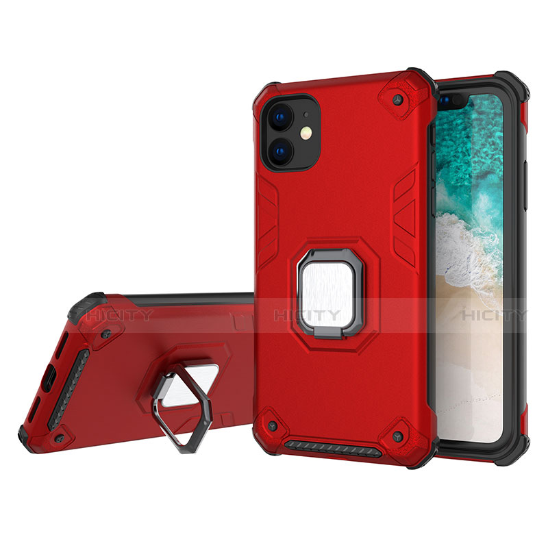 Funda Bumper Silicona y Plastico Mate Carcasa con Magnetico Soporte Z01 para Apple iPhone 11