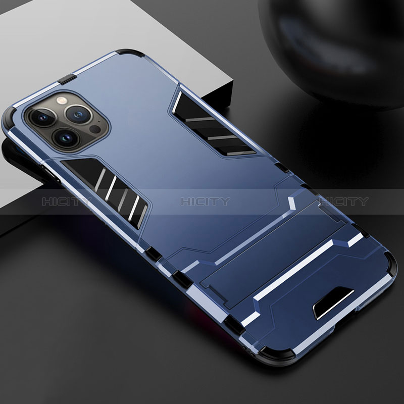 Funda Bumper Silicona y Plastico Mate Carcasa con Soporte A01 para Apple iPhone 14 Pro