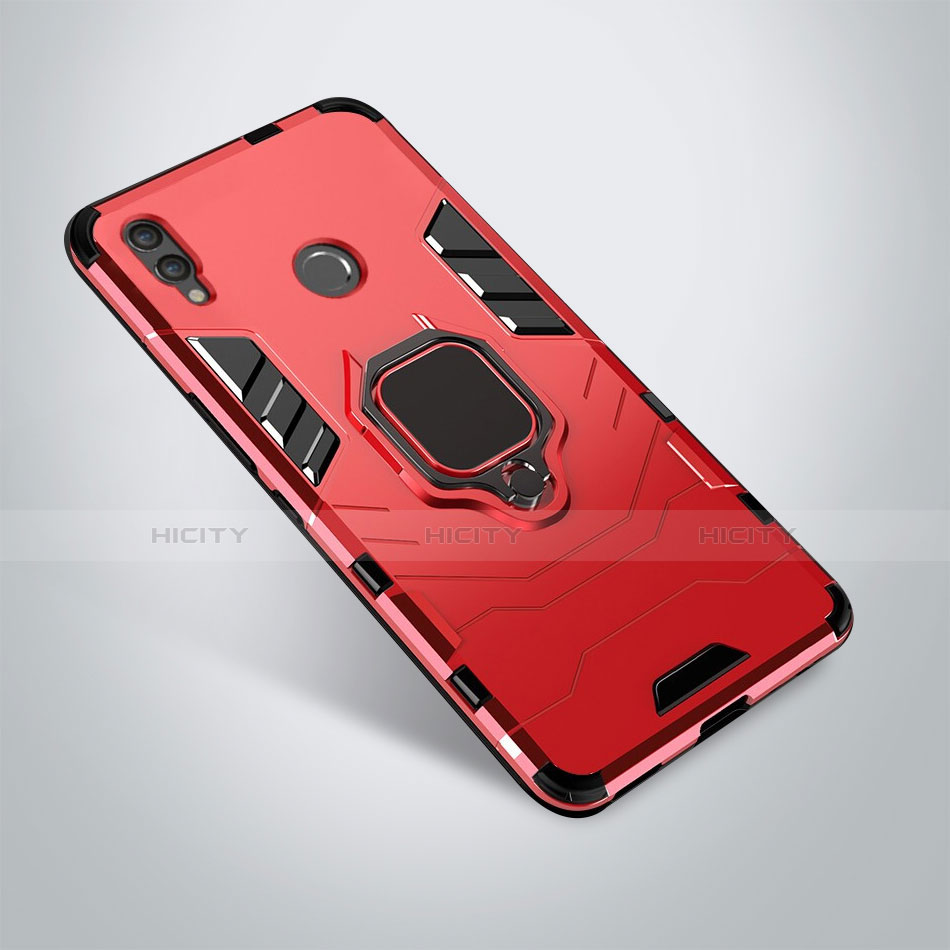 Funda Bumper Silicona y Plastico Mate Carcasa con Soporte A01 para Huawei Honor 10 Lite Rojo