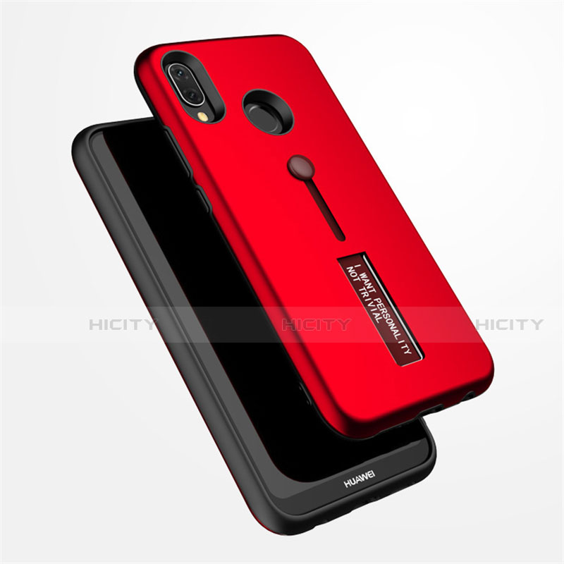 Funda Bumper Silicona y Plastico Mate Carcasa con Soporte A01 para Huawei Nova 3e