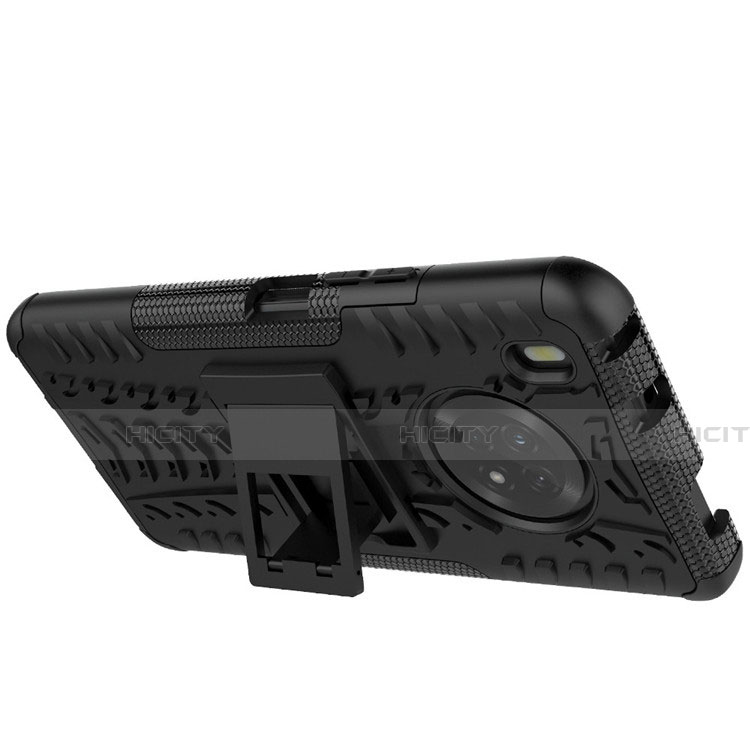 Funda Bumper Silicona y Plastico Mate Carcasa con Soporte A01 para Huawei Y9a