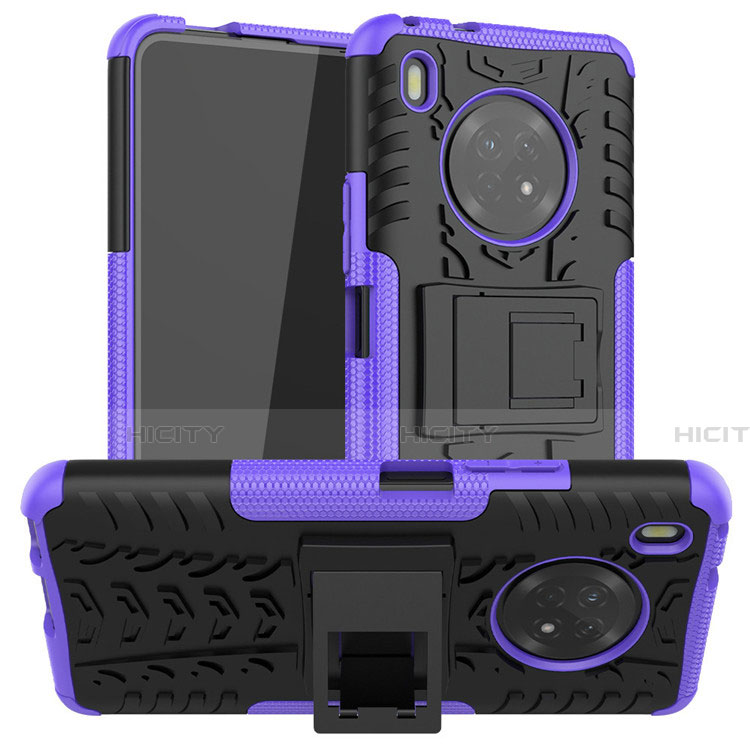 Funda Bumper Silicona y Plastico Mate Carcasa con Soporte A01 para Huawei Y9a