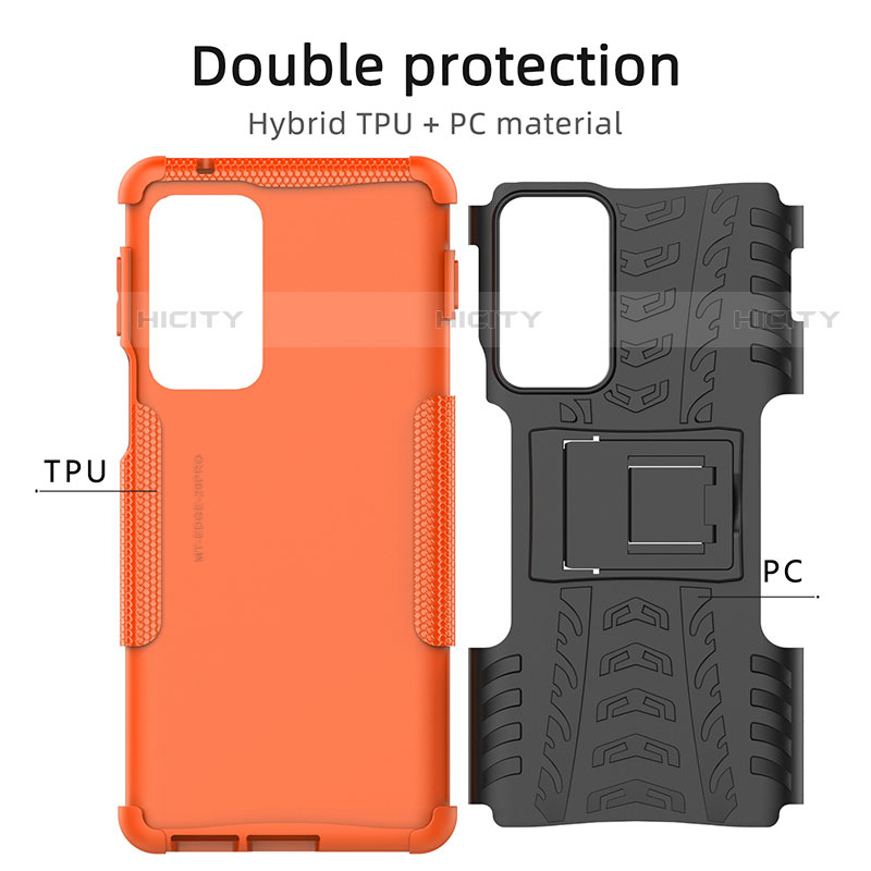 Funda Bumper Silicona y Plastico Mate Carcasa con Soporte A01 para Motorola Moto Edge 20 Pro 5G