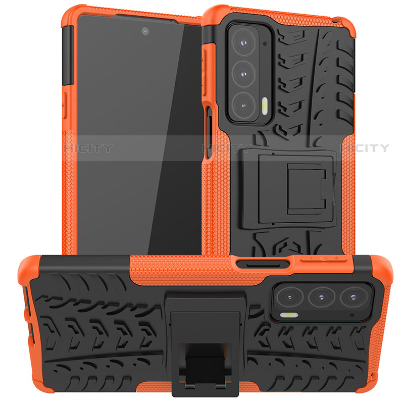 Funda Bumper Silicona y Plastico Mate Carcasa con Soporte A01 para Motorola Moto Edge Lite 5G