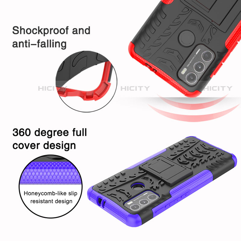 Funda Bumper Silicona y Plastico Mate Carcasa con Soporte A01 para Motorola Moto G60