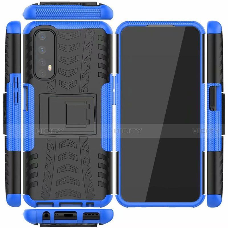 Funda Bumper Silicona y Plastico Mate Carcasa con Soporte A01 para Realme 7