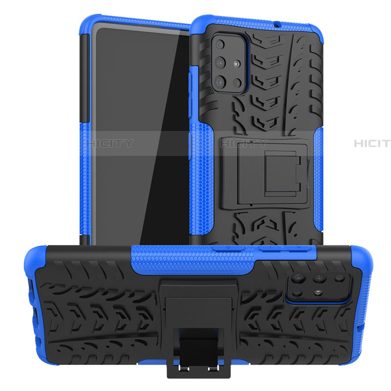 Funda Bumper Silicona y Plastico Mate Carcasa con Soporte A01 para Samsung Galaxy A51 5G