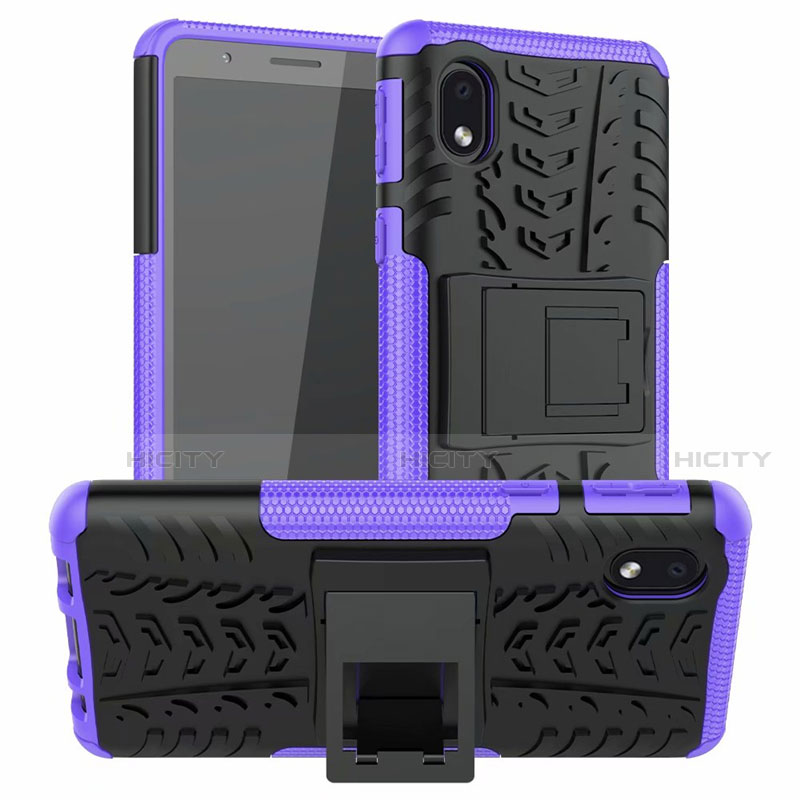 Funda Bumper Silicona y Plastico Mate Carcasa con Soporte A01 para Samsung Galaxy M01 Core