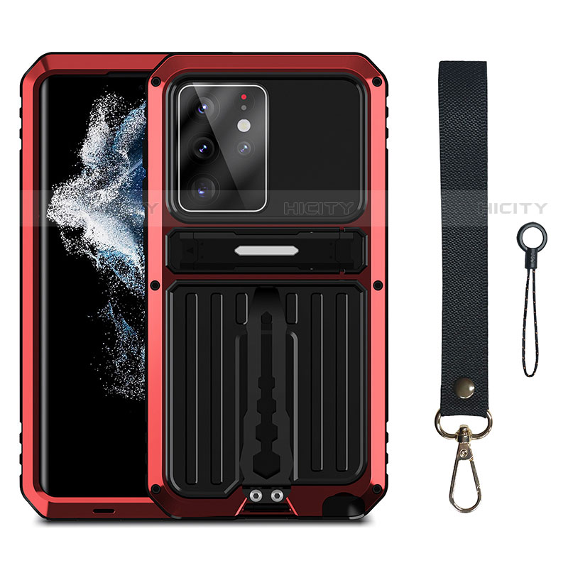 Funda Bumper Silicona y Plastico Mate Carcasa con Soporte A01 para Samsung Galaxy S23 Ultra 5G