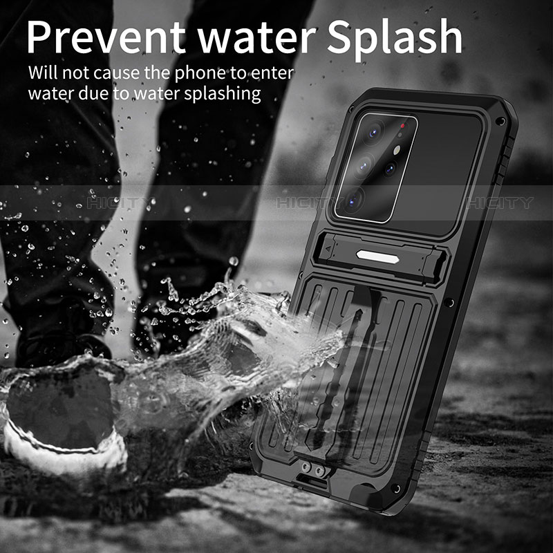 Funda Bumper Silicona y Plastico Mate Carcasa con Soporte A01 para Samsung Galaxy S23 Ultra 5G