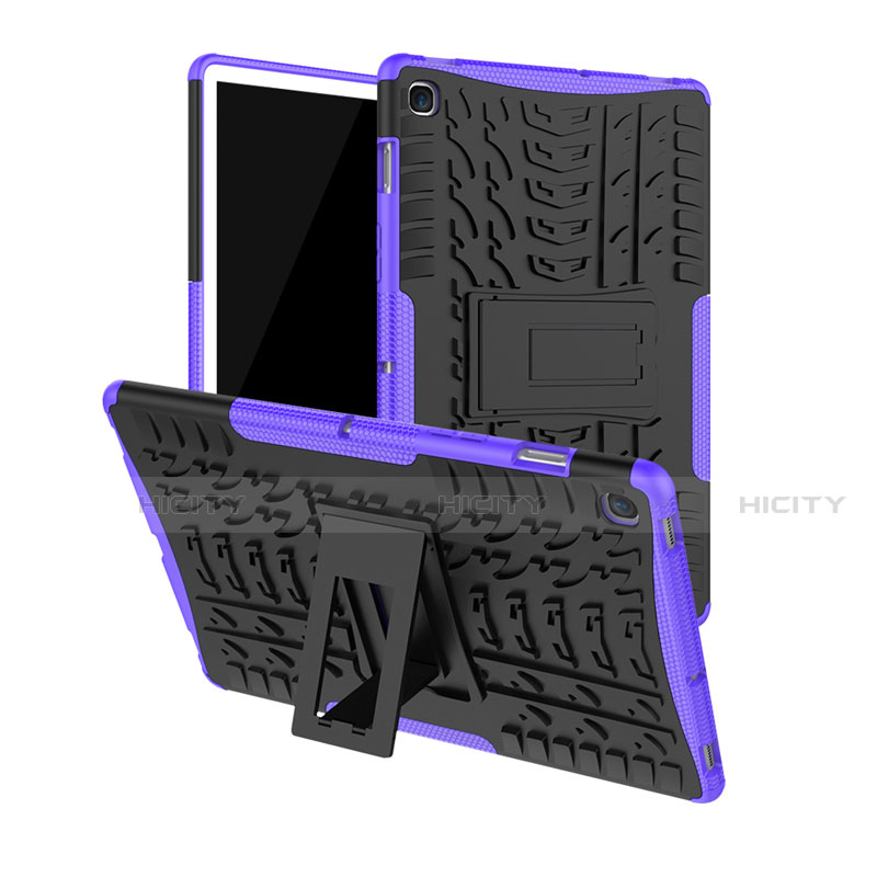 Funda Bumper Silicona y Plastico Mate Carcasa con Soporte A01 para Samsung Galaxy Tab S5e 4G 10.5 SM-T725 Morado