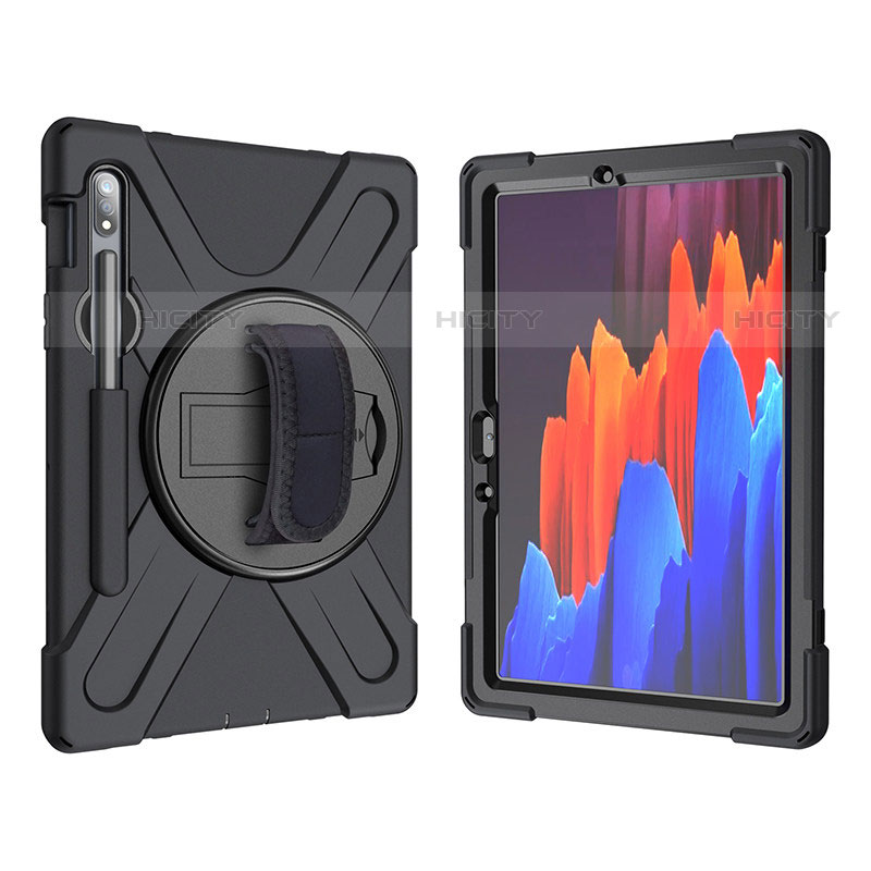 Funda Bumper Silicona y Plastico Mate Carcasa con Soporte A01 para Samsung Galaxy Tab S7 11 Wi-Fi SM-T870