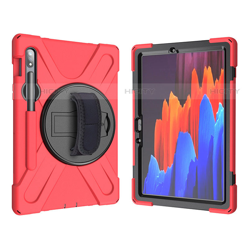 Funda Bumper Silicona y Plastico Mate Carcasa con Soporte A01 para Samsung Galaxy Tab S7 4G 11 SM-T875