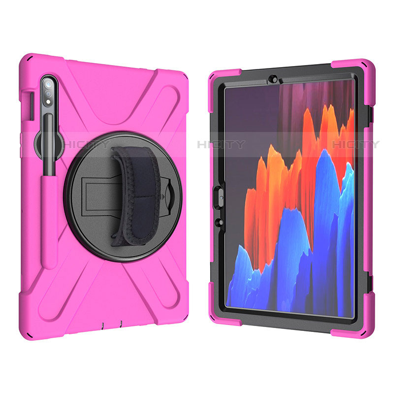 Funda Bumper Silicona y Plastico Mate Carcasa con Soporte A01 para Samsung Galaxy Tab S7 4G 11 SM-T875